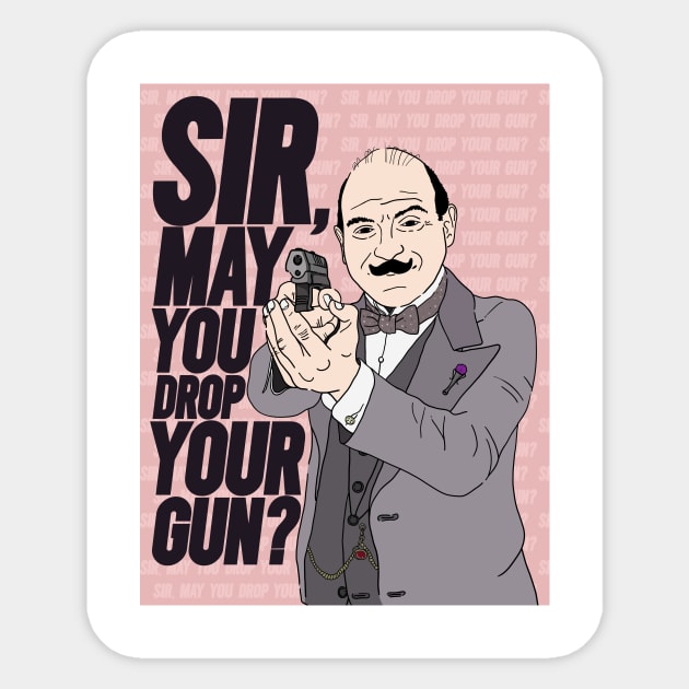 Hercule Poirot Sticker by François Bécan